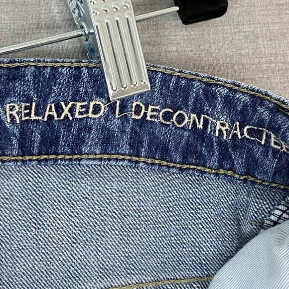 Denver Hayes Jeans Relaxed Fit Flextech Blue Striated Straight Leg 34 X 32 Tag - Picture 8 of 12